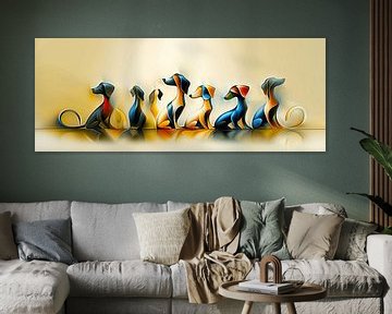 Dachshunds in a Line Game by Karina Brouwer