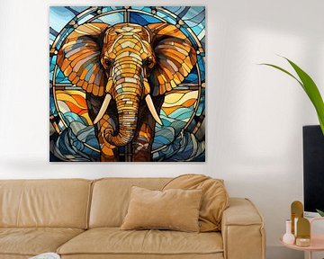 Olifant glas in lood van TheXclusive Art