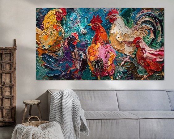 Voorbeeld van het werk in een kamer