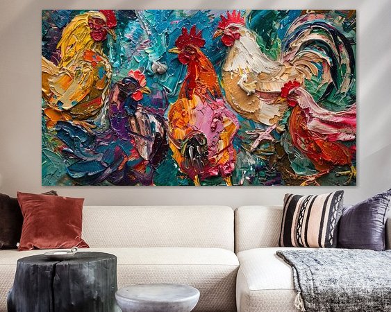 Voorbeeld van het werk in een kamer