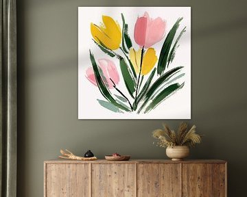 Tulpen hand getekend van TheXclusive Art