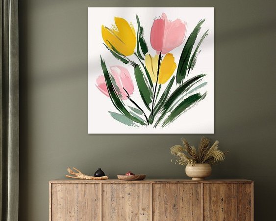 Voorbeeld van het werk in een kamer