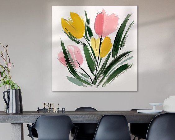 Voorbeeld van het werk in een kamer