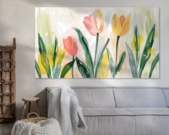 Voorbeeld van het werk in een kamer