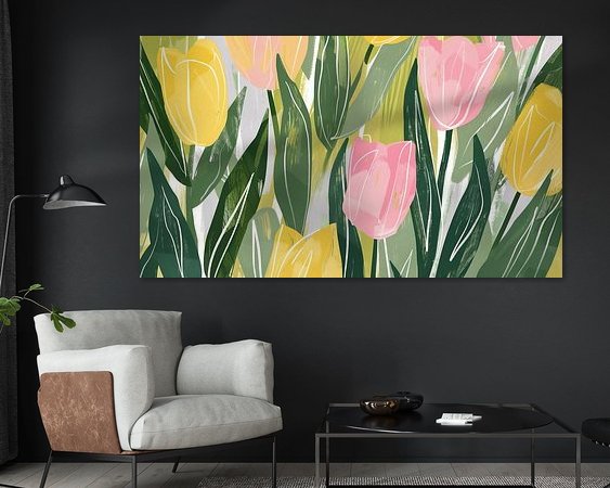 Voorbeeld van het werk in een kamer