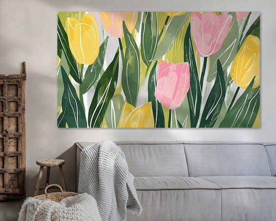 Voorbeeld van het werk in een kamer