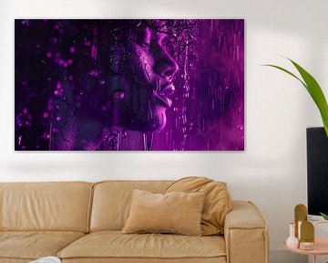 Purple rain vrouw expressionisme panorama van TheXclusive Art