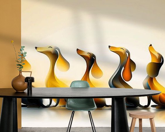 Voorbeeld van het werk in een kamer