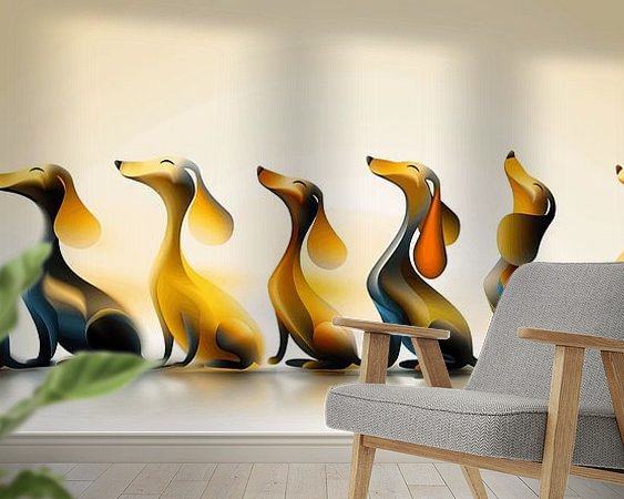 Voorbeeld van het werk in een kamer