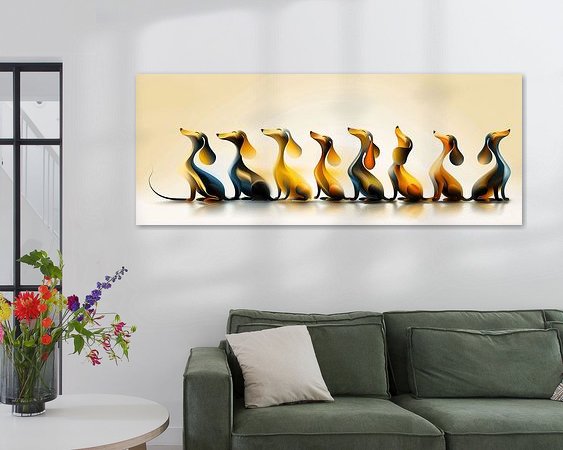 Voorbeeld van het werk in een kamer