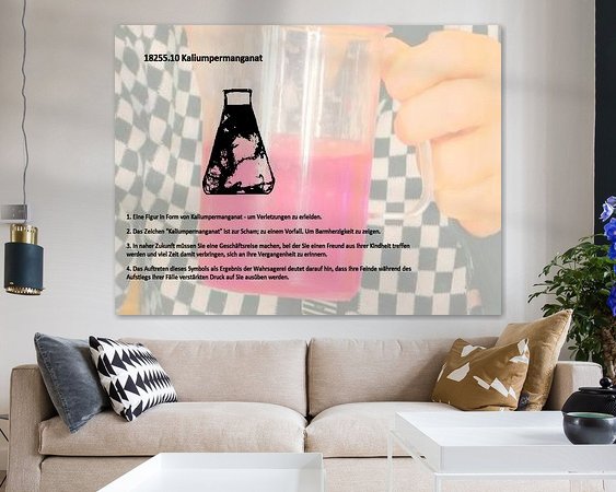 Voorbeeld van het werk in een kamer