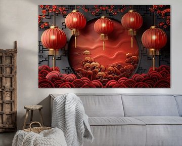 Motif chinois sur de-nue-pic