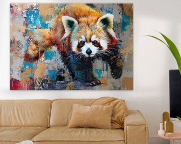 Schilderij Rode Panda van Kunst Kriebels