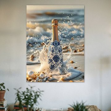 Delft Blue Champagne Bottle in the Branding