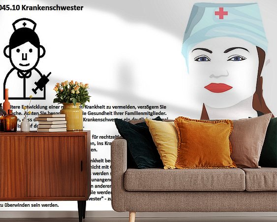 Voorbeeld van het werk in een kamer