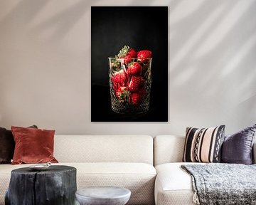 Glass of strawberries by Melanie Schat-van der Werf