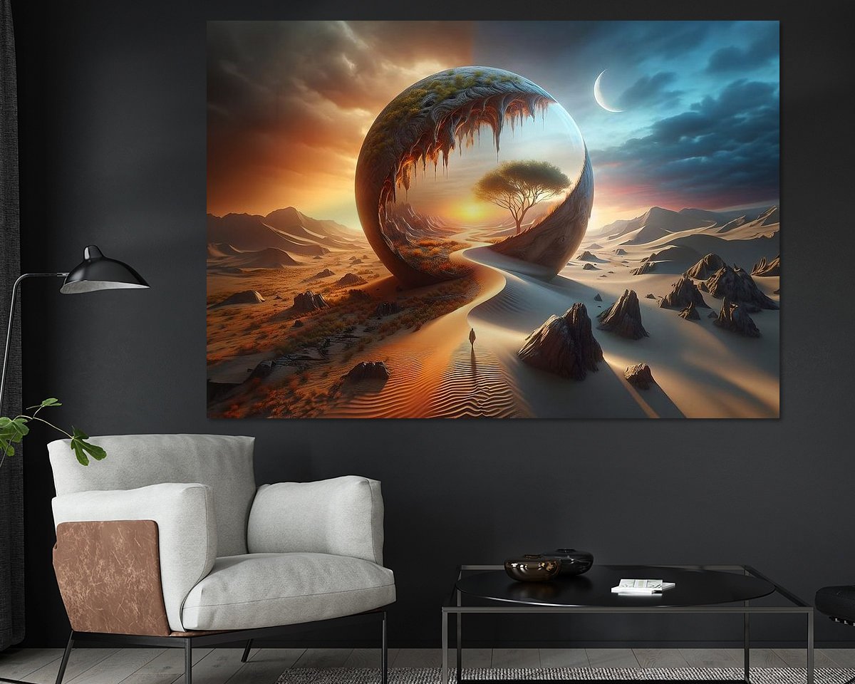 Voorbeeld van het werk in een kamer