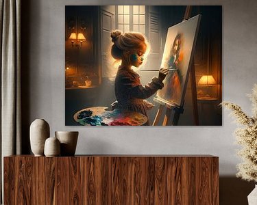 Voorbeeld van het werk in een kamer