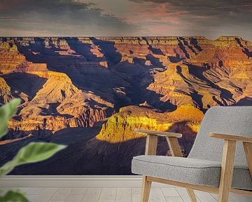 Gouden avondlicht over de Grand Canyon, VS van Rietje Bulthuis