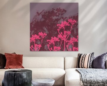 Wildblumen in leuchtendem Neon-Pink und Lila. von Dina Dankers