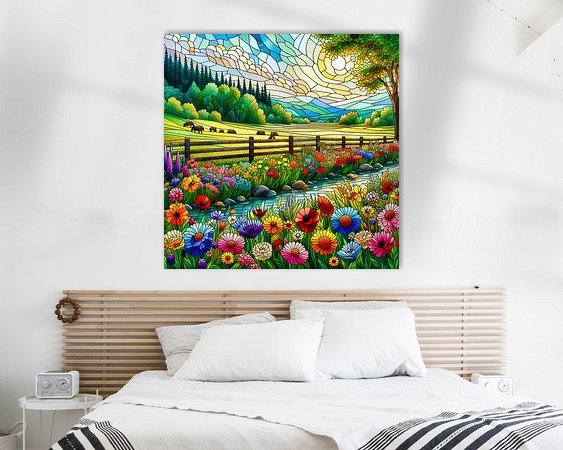 Voorbeeld van het werk in een kamer