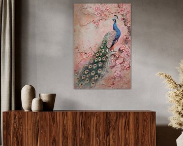 Peacock in blossom by Thea