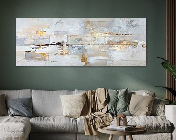 Abstract Goud | Golden Geometric Melange van Abstract Schilderij