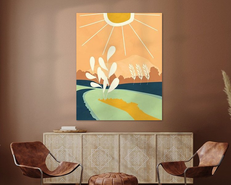 Voorbeeld van het werk in een kamer