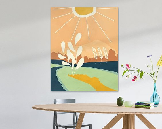 Voorbeeld van het werk in een kamer