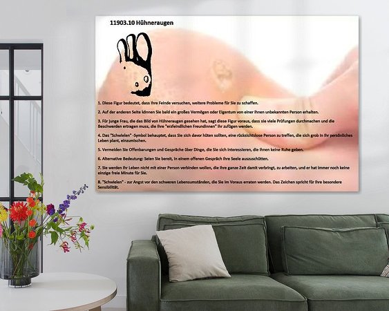 Voorbeeld van het werk in een kamer