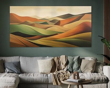Abstract heuvel landschap #15 van Bert Nijholt