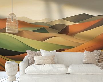 Abstract heuvel landschap #15 van Bert Nijholt