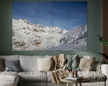 Le grand glacier d'Aletsch Moosfluh en hiver sur Martin Steiner