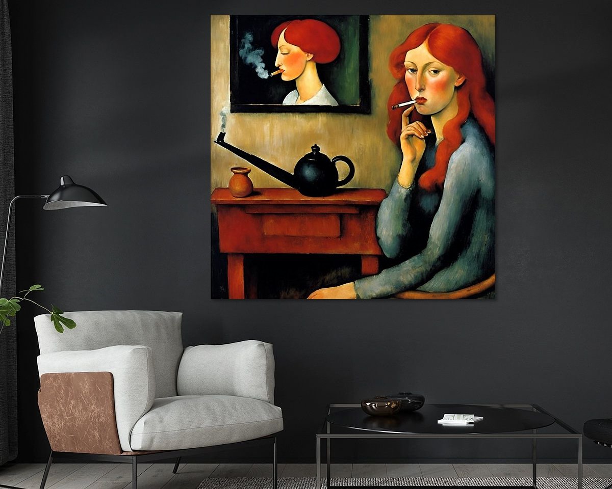 Voorbeeld van het werk in een kamer