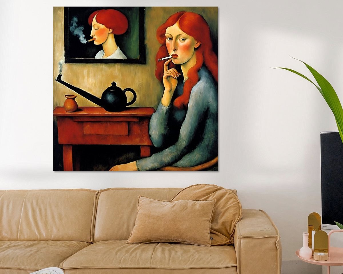 Voorbeeld van het werk in een kamer