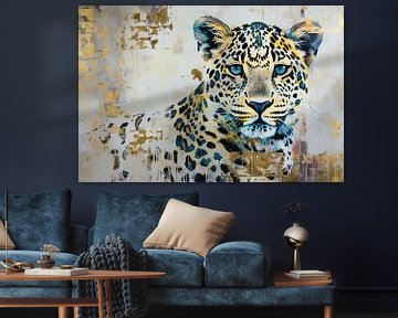 Malerei Leopard Gold von Kunst Laune
