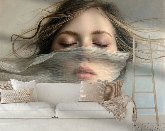 Voorbeeld van het werk in een kamer