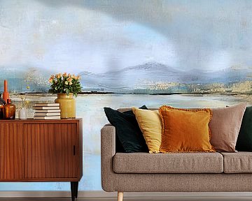 Abstrakte Landschaft Blau von Kunst Laune