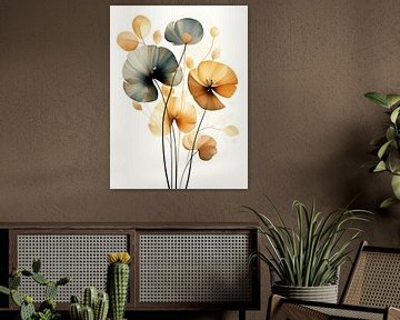 Fleurs Modernes Abstraites sur Dakota Wall Art