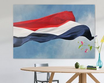 Niederländische Flagge, rot-weiß-blau von Blond Beeld