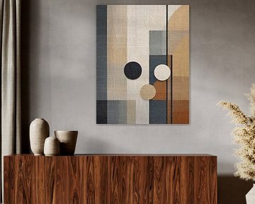 Abstract Zwart, Wit, Beige van Gisela- Art for You