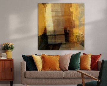 Turin. Abstract cityscape in ocher, terra, taupe. by Dina Dankers