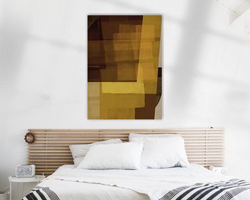 Moderne abstrakte Formen in rostigem Braun und Gelb. von Dina Dankers