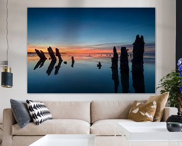 Sonnenuntergang über dem Wattenmeer von Sjoerd van der Wal