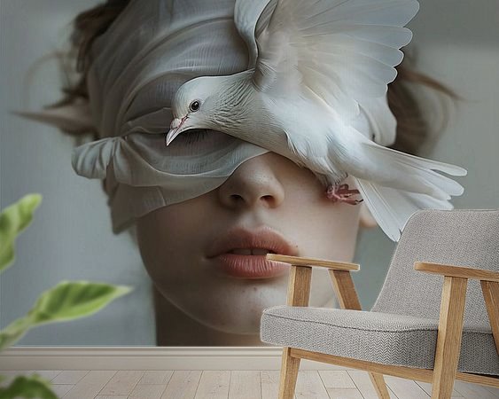 Voorbeeld van het werk in een kamer