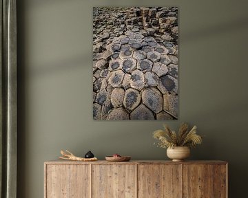 Zeshoekige basaltzuilen - Giant's Causeway in Noord-Ierland van Luc de Zeeuw