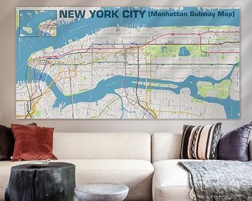 New York City, Plan métro Manhattan  sur MAPOM Geoatlas