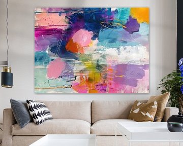 Levendig abstract schilderij van haroulita