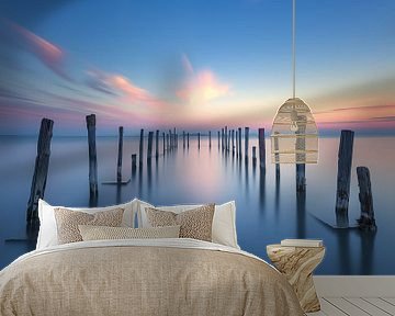 Pier onder water pastel long exposure panorama van TheXclusive Art