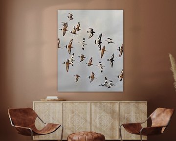 Een levend schilderij van steltlopers van Vincent Verkuil
